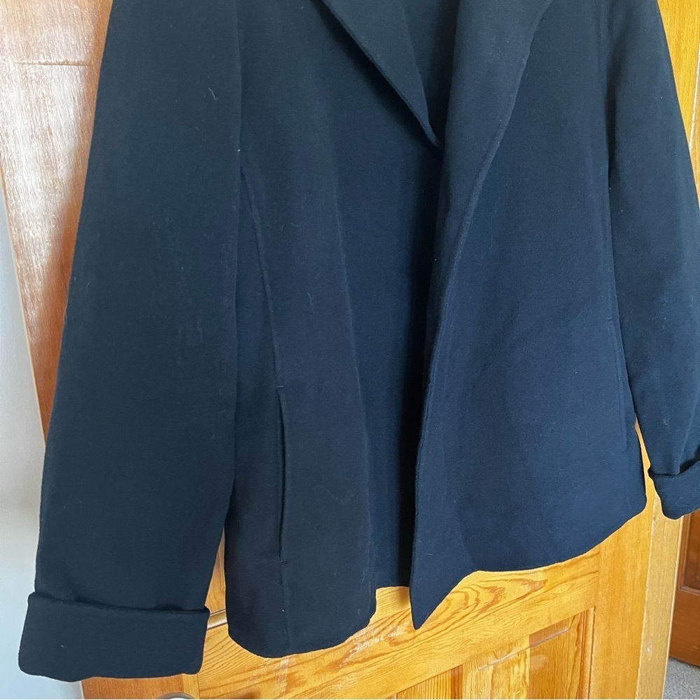 Eileen Fisher Black Jacket Blazer Sz L Wool Cashmere Luxury Minimalist Career - Picture 3 of 9